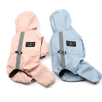 Dog Clothing Rainproof Breathable Reflective Jumpsuit Dogs Four Legged Raincoat Pet Supplies Jackets Small Cat Outdoor Clothes