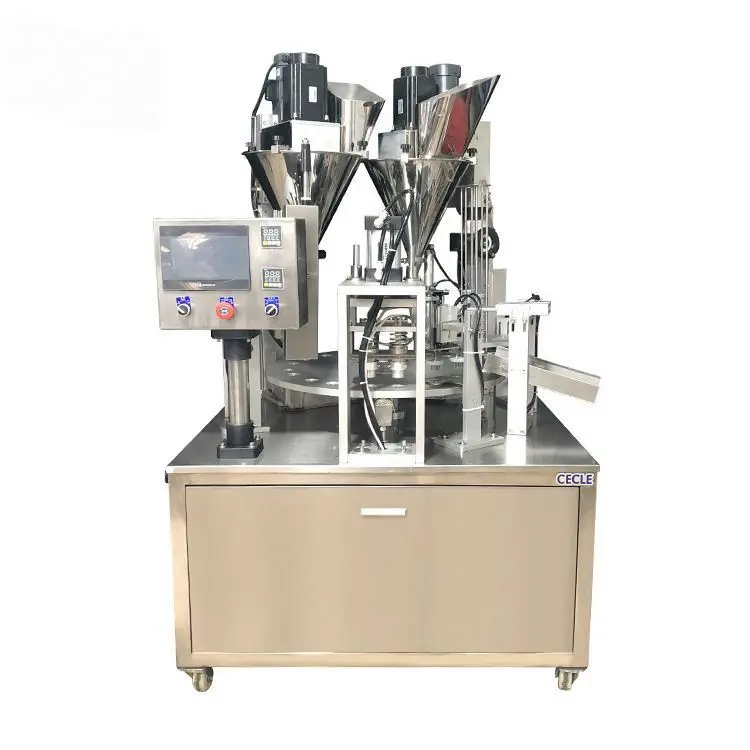 TEBAK Automatic Disc Biscuit Cookie Box Sealing Machine Milk Tea Jelly Sealing Machine Plastics Packages Tube Bowl Canning