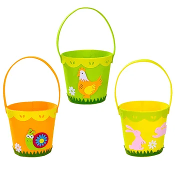 New stock Creative cartoon Snail Chick Rabbit Easter decoration male and female children candy gift felt bucket