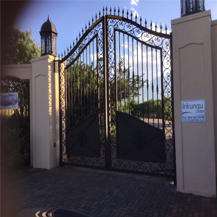 Driveway Double Main Gate Iron Gate Design Wrought Iron Gate Parts