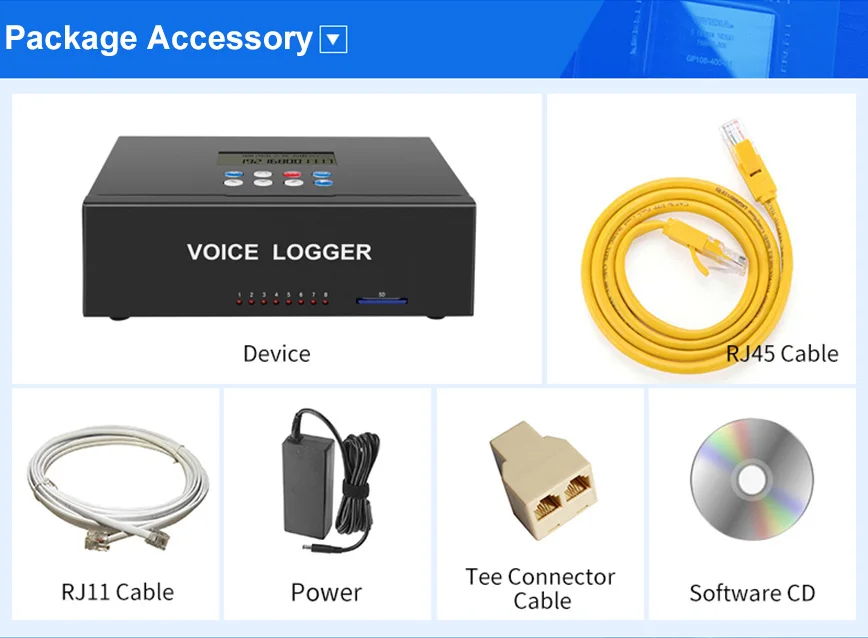 Phone Call Recorder | Standalone Network Telephone Voice Recorder | 4CH Affordable SD Card Voice Logger for Call Center System