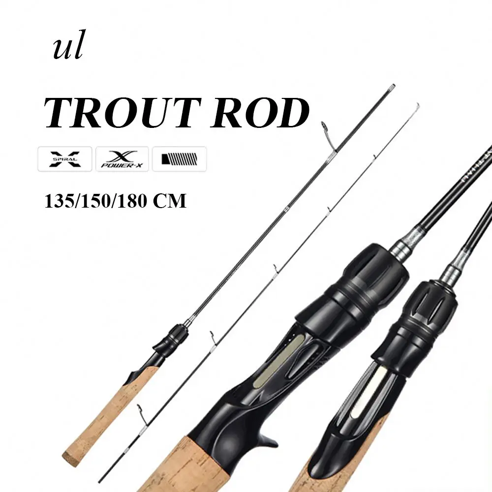 UL Angelruten 1,35/1,5/1,8 M Carbon Cork Angel forelle Swasser Angelrute  mit Kder gewicht 2-10g fr Kder forellen rute