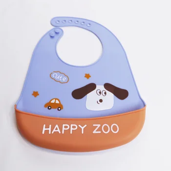 Custom logo design food grade adjustable baby silicone Waterproof Toddler baby bib