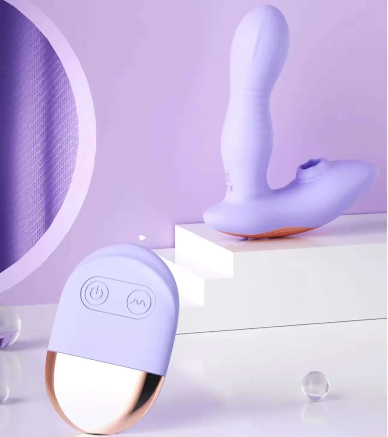Wearable clitoral vibrator in pink color with USB charging cable