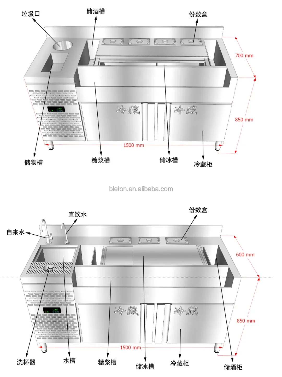 Custom Size Stainless Steel Workbench Fridge Direct for Restaurant ...