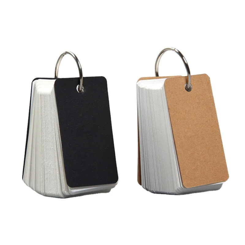 Portable White Customizable Mini Blank Flash Cards DIY Notepad Kraft