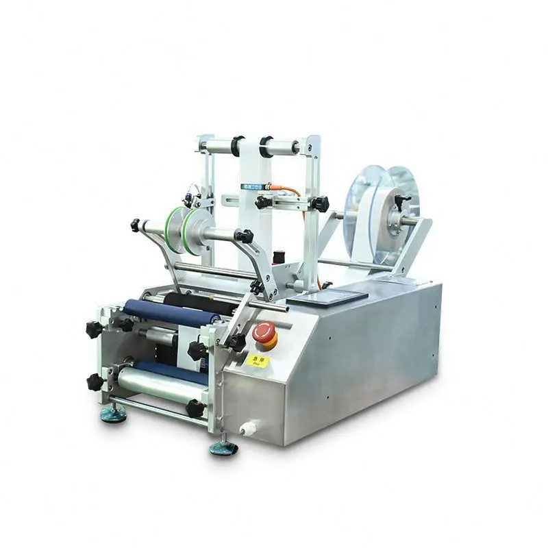 Electric Semi-Automatic Manual Labeling Machine for Glass Plastic Bottles for Food Beverage Packaging Core Components Motor PLC
