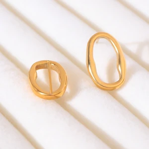 French Vintage Design Geometric Titanium Steel Earrings Luxury Minimalist Ear Accessories for Women Men Stainless Steel