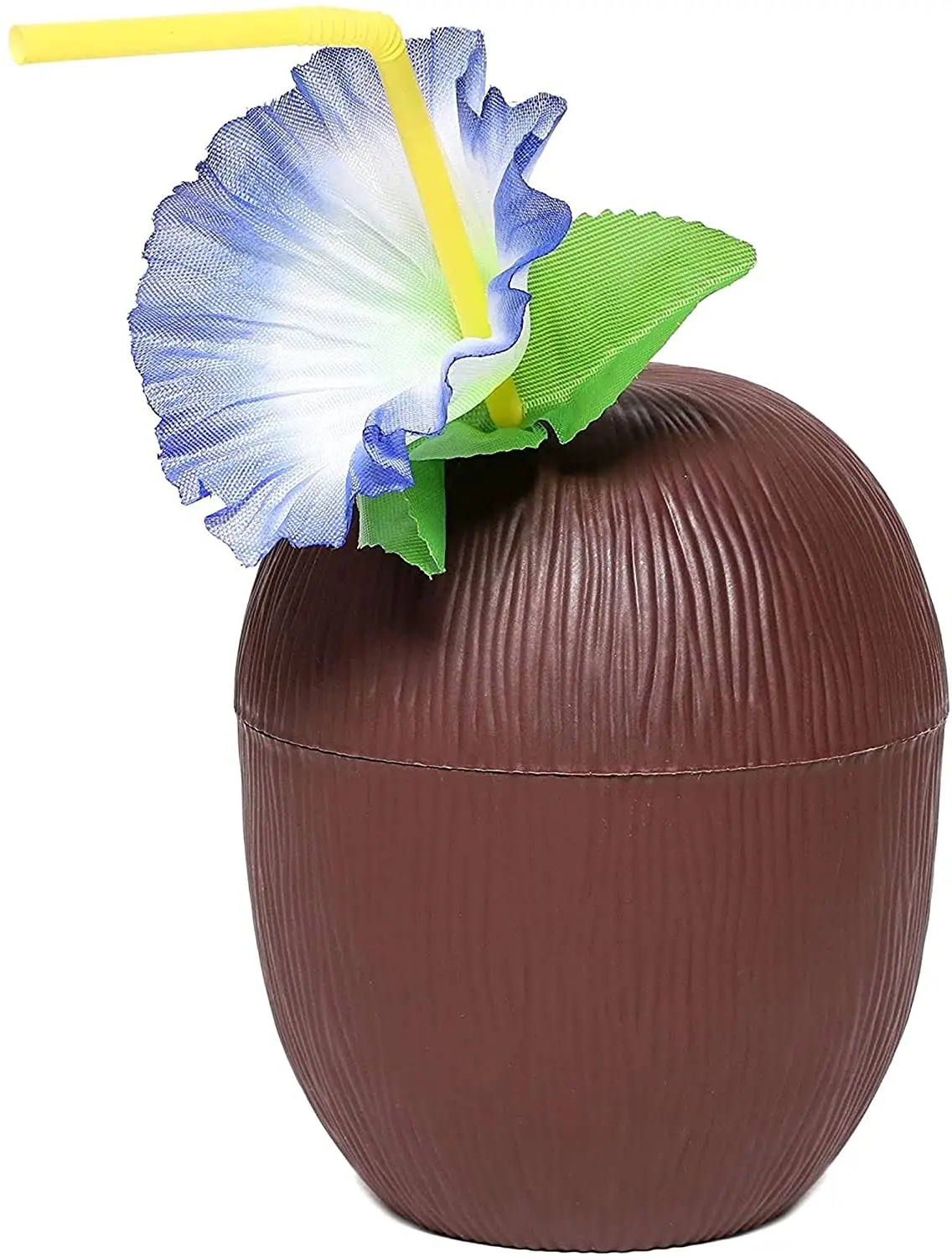 Hot Sale Plastic Coconut Cups With Straws Hawaiian Tropical Luau Party