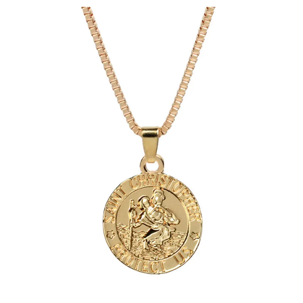 Buy Get Back Supply Co Saint Christopher Surf Medal Pendant Necklace,Yellow/Baby  Blue YE/BB Medium Online at desertcartINDIA