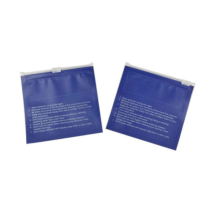 Matte Black Small Reusable Ziplock Packaging Bags For Clear Invisible Aligners Bag Orthodontic Remover Packing Bags
