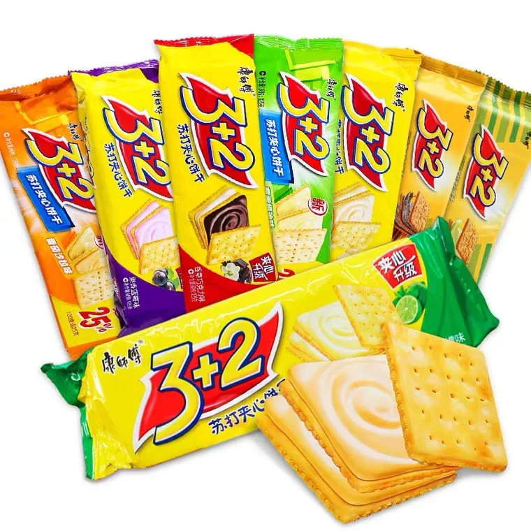 マルチフレーバーソーダサンドイッチビスケット125gソーダクラッカー