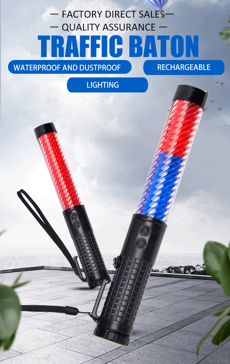 PVC Led Road Traffic Control Baton 30cm Led Traffic Baton Whistle LED Traffic Wands