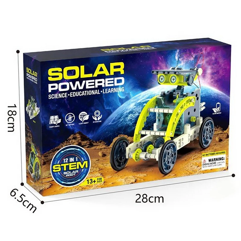 12 в 1 игрушечный робот на солнечной батарее