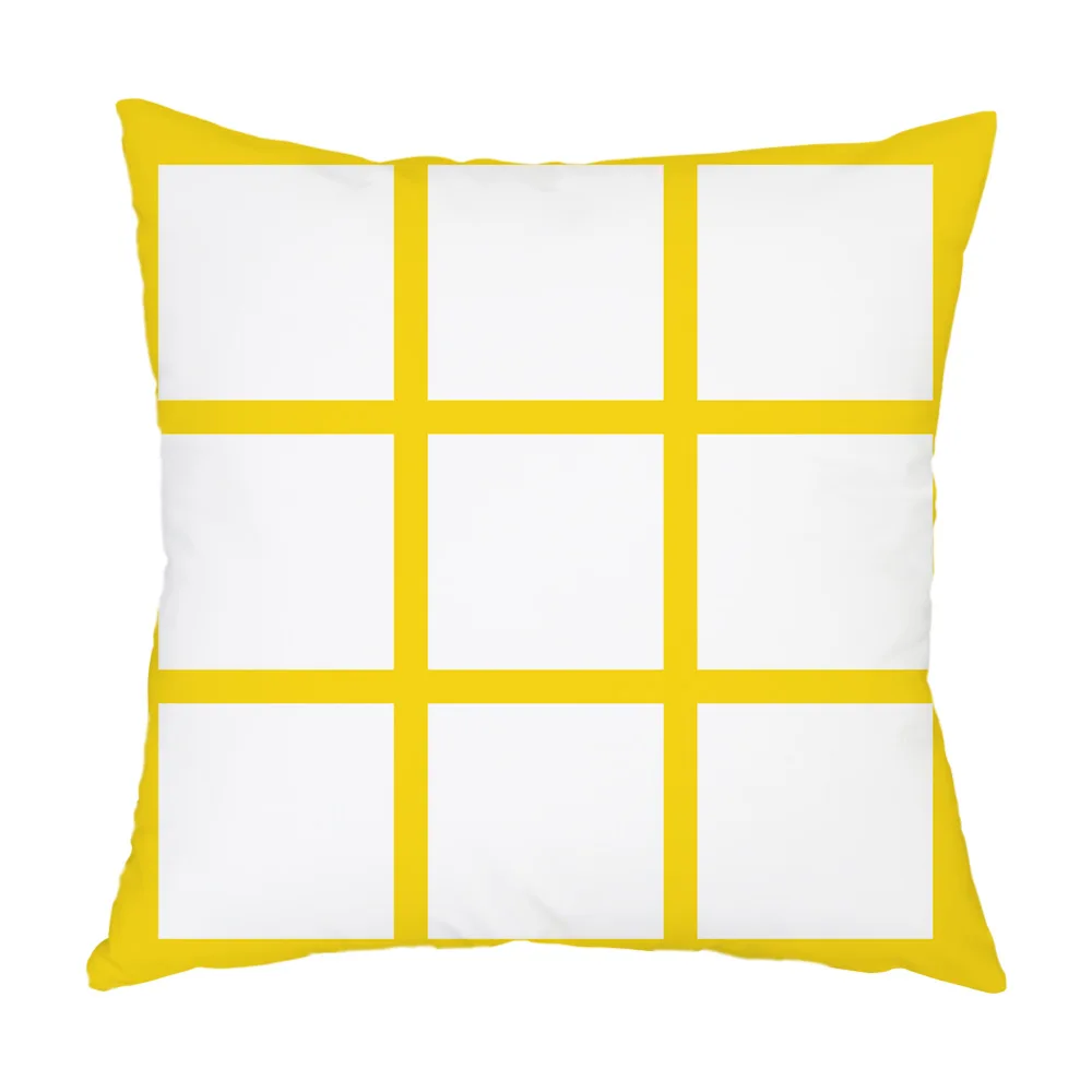 Sublimation 9 Panel Pillow case Custom logo Color Photo Collage Cushion Cover with 2 Side Printed Sublimation Blanks Pillow