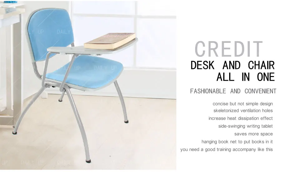 College Padded Chair Ventilated Children Study Chair with Tablet Chair Upholstered