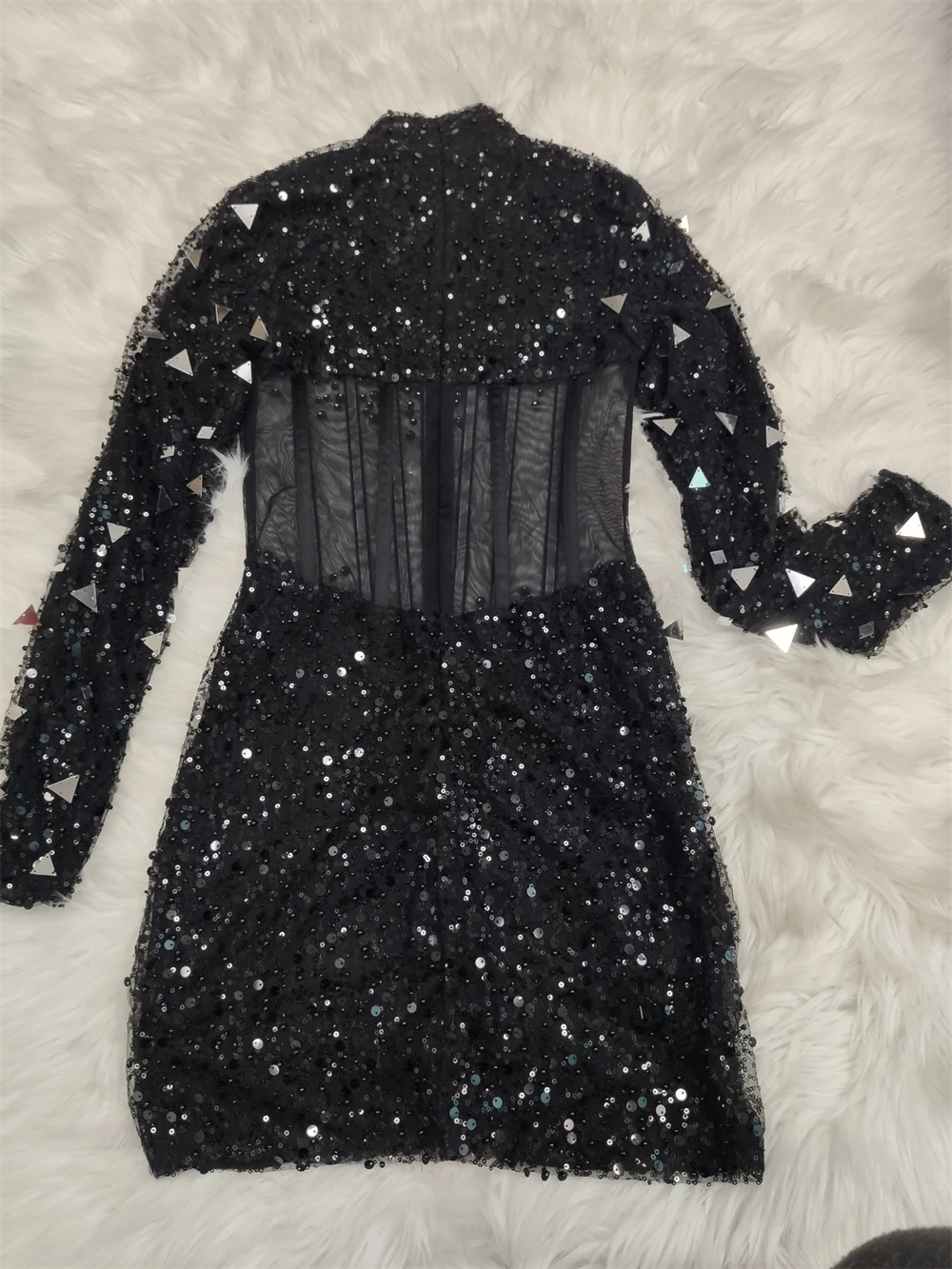 New Fashion Sequin Black Birthday Celebrate Club Bodycon Women Dress ...