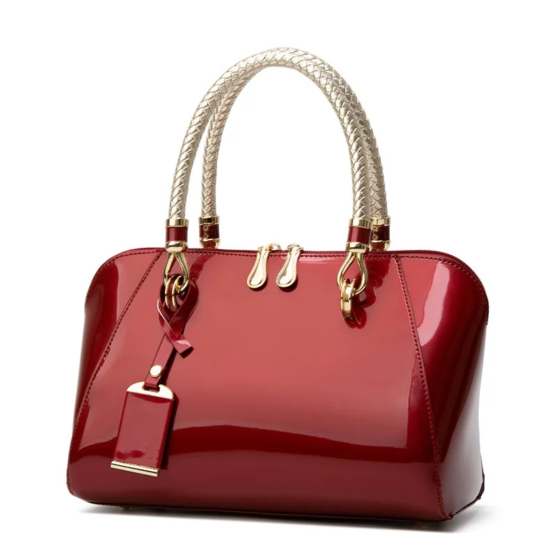 Fashion New High Quality Patent Leather Women's Designer Handbag