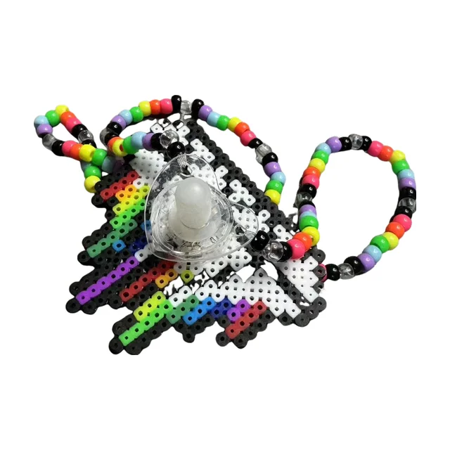 Kandi Led light up Chewing Protect Rave Pacifier Perler Necklace