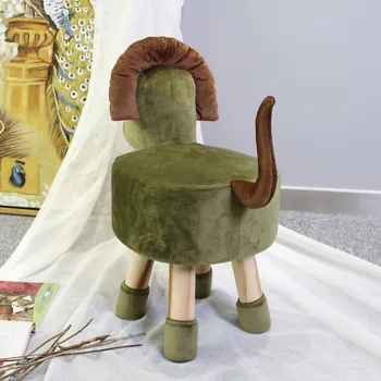 HStex Baby Living Room Furniture Cute Pet Kids Storage Child Stool Cute Animal Shape Wooden Stool Ottoman Footstool for Children