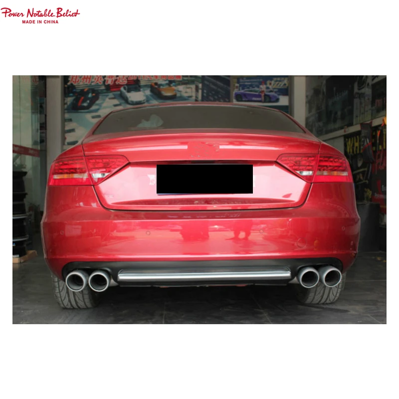 S5 Car Bodykit Diffuser for Audi A5 S5 Ordinary Edition 4 Doors Style Rear Bumper Diffuser with Tailpipe 2009 2010 2011