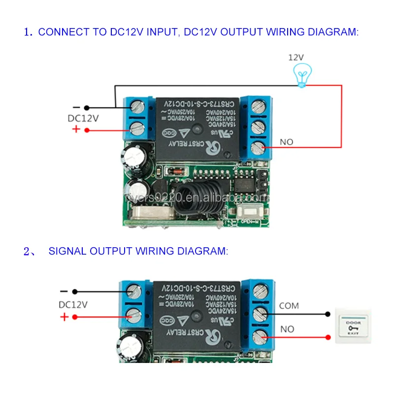 Dc 12v 10a 315mhz Single Channel Relay Module Rf Wireless Remote ...