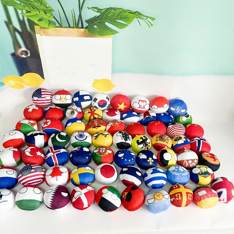 Custom 60 Designs Soft Stuffed Russia Countryballs Plushies Polandball Pillow Keychain Bielorrusia Country Balls