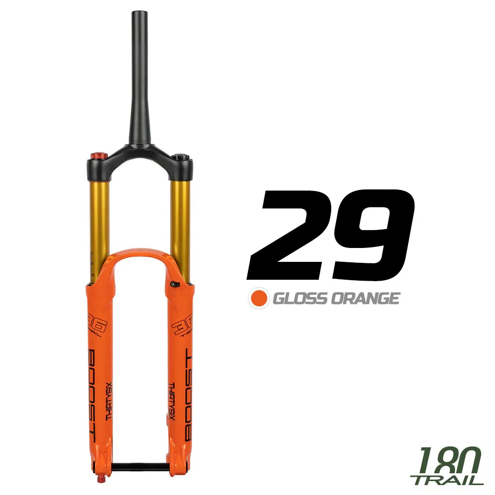 Fourche VTT Pneumatique 26/27.5/29 Pouces – Débattement 100 Mm, Axe Traversant 15x100 Mm, Verrouillage, Alliage Mg/Al – Noire