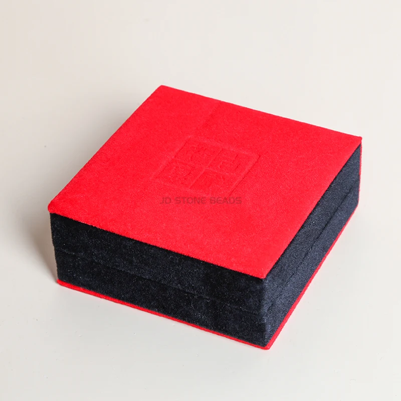 JD Wholesale Custom Logo Printing Red Flannel Ring Earring Necklace Jewelry Packaging Box Jewelry Gifts Carton Box