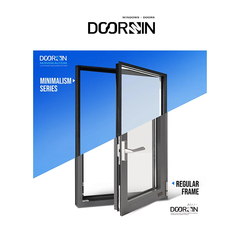 German Style Huge Narrow Aluminium Glass Doors And Windows Aluminum Out