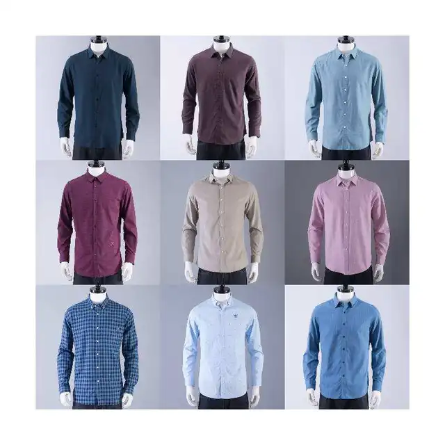 100% Cotton shirts for men casual shirts sustainable regular fit mao collar linen shirt men camisas long sleeve men's top