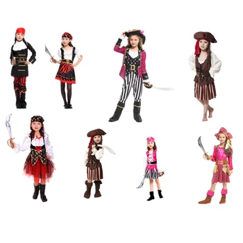 Amazon Hot sale wholesale cosplay kids halloween costume pirate costumes girl
