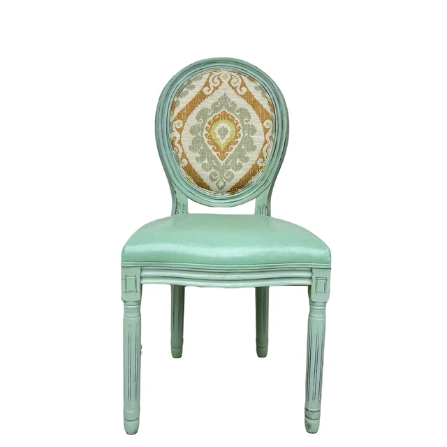 Ethnic style creative solid wood dining table chair American vintage restaurant chair Hotel home stay home end chair