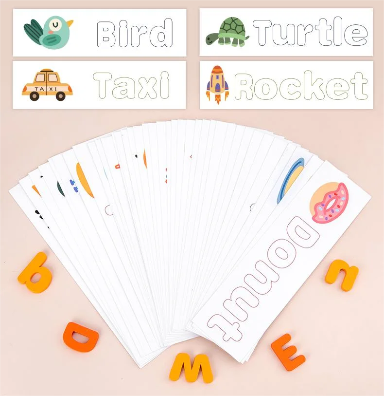 Wooden Word Spelling Words Game Learning Wooden Toys Kids Montessori Early Education Toy for Children Scrable