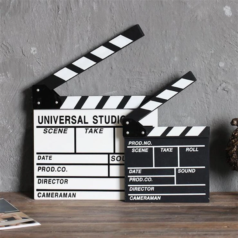 Houten Director Clapperboard – 30x27 Cm, Zwart-wit, Handgemaakt, Met Instelbare Bouten, Ideaal Als Filmrekwisiet, Decoratie, Cosplay Of Bureaublad