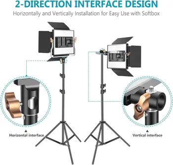 Neewer 2 Packs Advanced 2.4G 480 LED Video Light Photography Lighting Kit, Dimmable Bi-Color LED Panel with LCD Screen, 2.4G product image