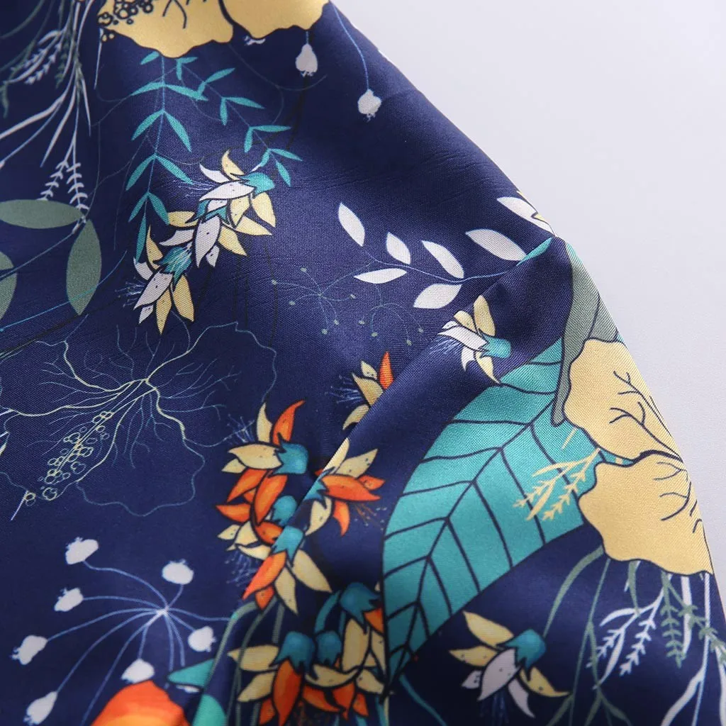 Custom men long sleeve shirt design summer beach hawaii men clothes sublimation printing button up t shirts