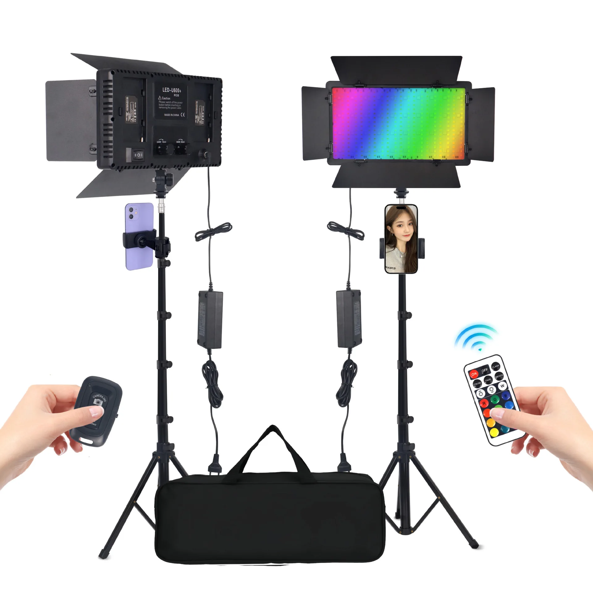 U600 RGB LED Film Shooting Studio Video Lights Adjustable Brightness