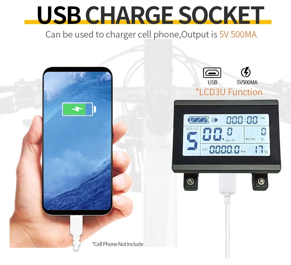KT LCD3 E-Bike Display - Reliable Electric Bike LCD Display for E