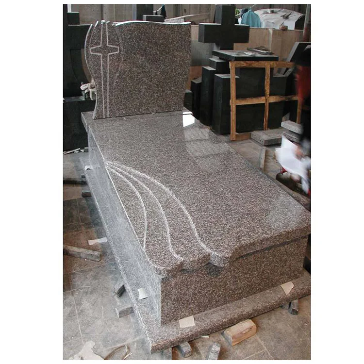 China Offers Elegant European Design Cheap G664 Granite Tomb Monuments for Cemetery Red Granite Statuary