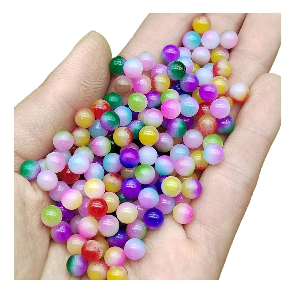6mm Frosted Transparent Acrylic Beads No Hole Matte Round Beads For ...