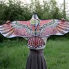 Renfort de tête en plumes rouge et noir à motif aigle plat de 1,4 m