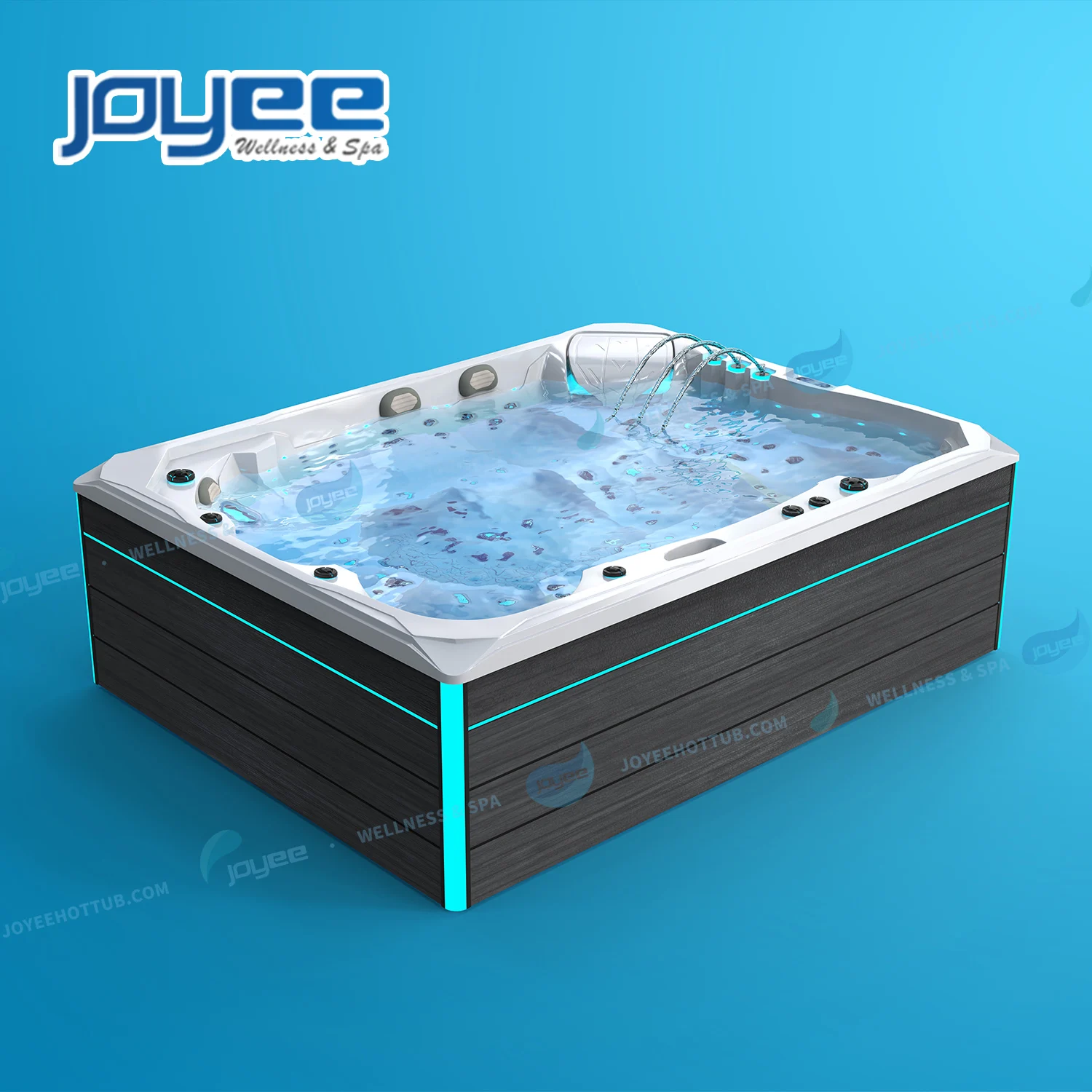 JOYEE Whirlpool Hot Tub - 8-9 Person Party Spa Experience