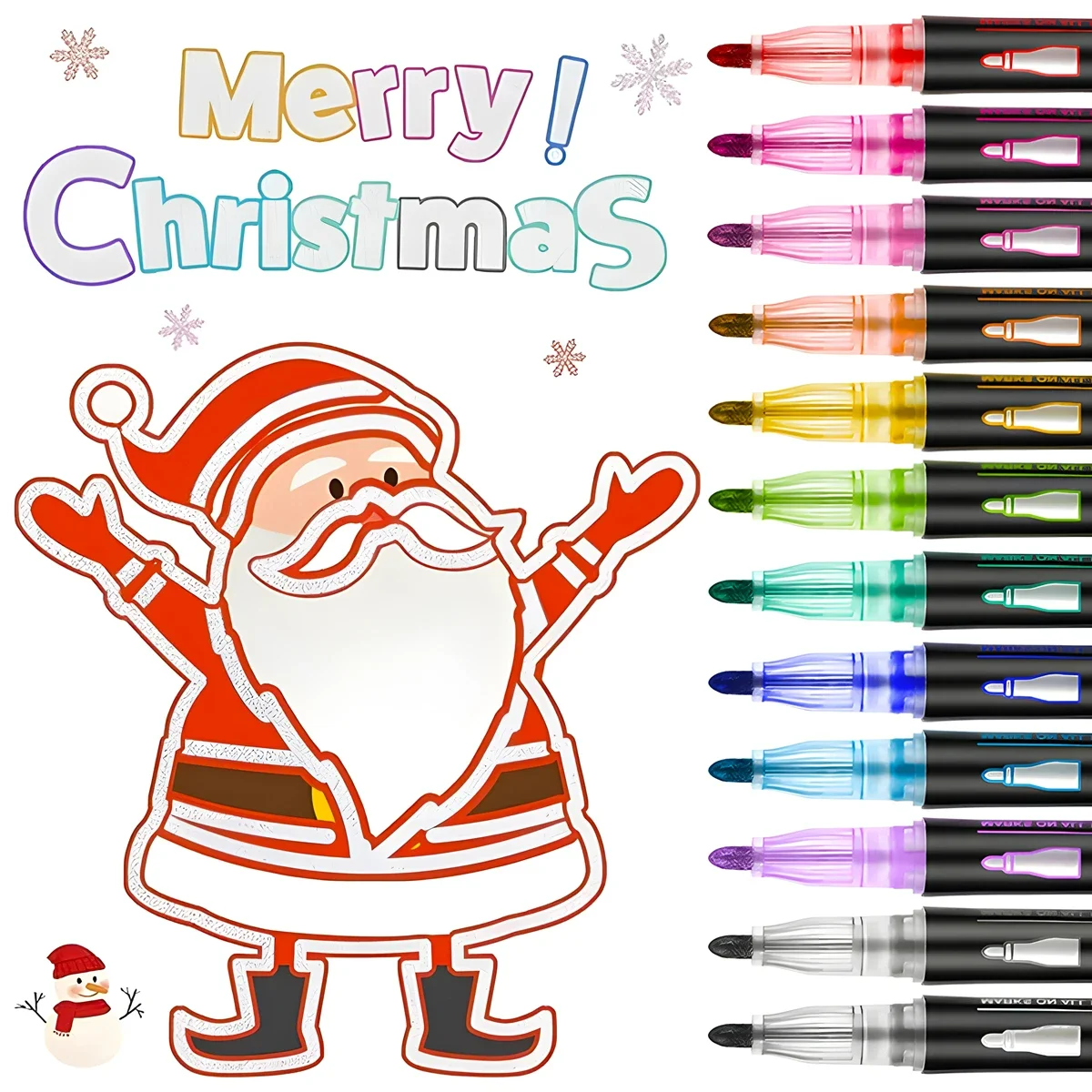 Custom 12 Color Double Line Outline Pen Graffiti Drawing Color Marker Student Hand Pen Marker Flash Highlighter Pen