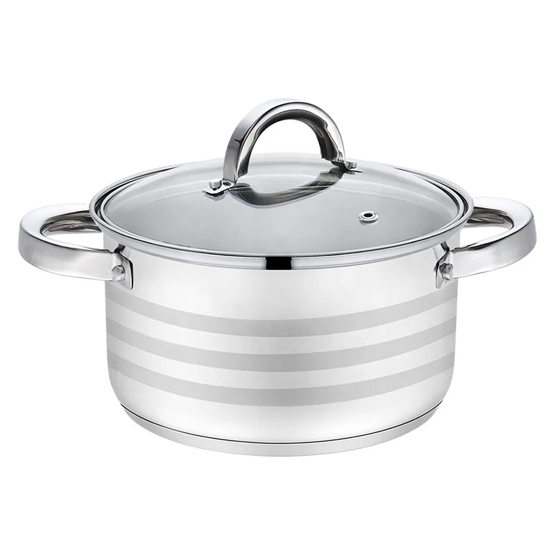 Realwin Factory Quality Cooking Pots and Pans Set 12Pcs Stainless Steel Cooking Pot Set Cookware Sets With Glass Lid