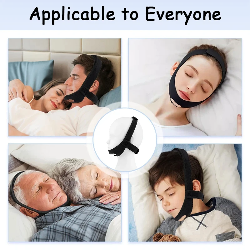 New Neoprene Anti Snore Stop Snoring Chin Strap Belt Anti Apnea Jaw ...