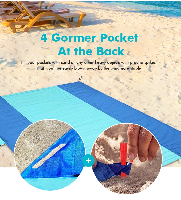 Kinggear Outdoor Beach Blanket Sand Proof Waterproof Sand Free Mat