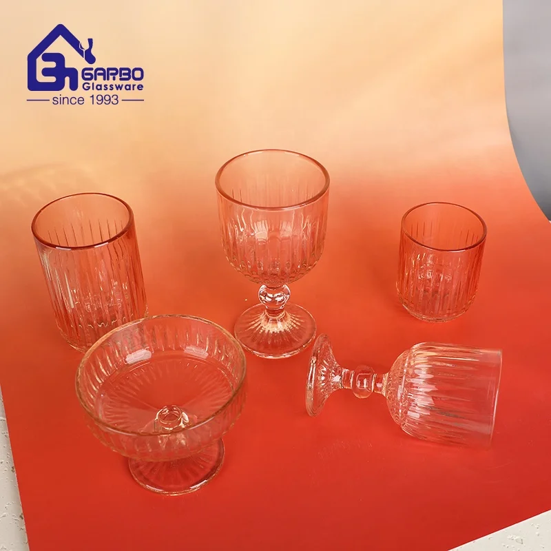 Wholesale 9.68oz Drinking Wine Glass Cup with Carved Engraved Designs  Sublimation High Clear Glass Goblet for Home Daily Use