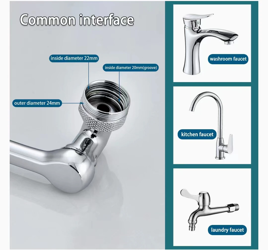 Tiktok Universal 1080 Robotic Arm Swivel Faucet Aerator Brass Sink Faucet Attachment With 2