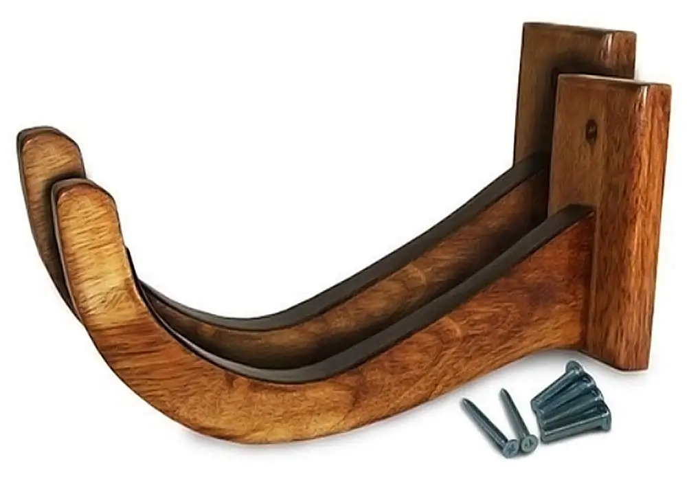 Support Mural Hang 11 En Bois De Frêne Pour Planche De Surf, Snowboard, Longboard, Wakeboard, Kitesurf, Résistant Jusqu'à 15,9 Kg, Rembourrage Doux, Fixation Facile, Design élégant Noir